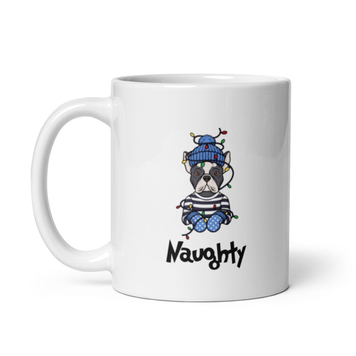 "Naughty Frenchie" Holiday Mug