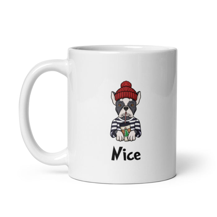 "Nice Frenchie" Holiday Mug